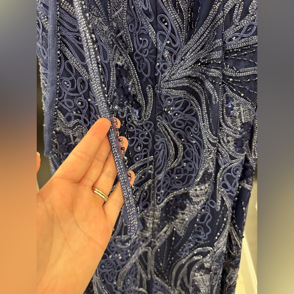 Ivonne D Navy Blue Evening Gown - Picture 6 of 7
